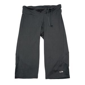 C9 Pants Womens S Black Mid Rise Banded Waist Drawstring Activewear Leggings